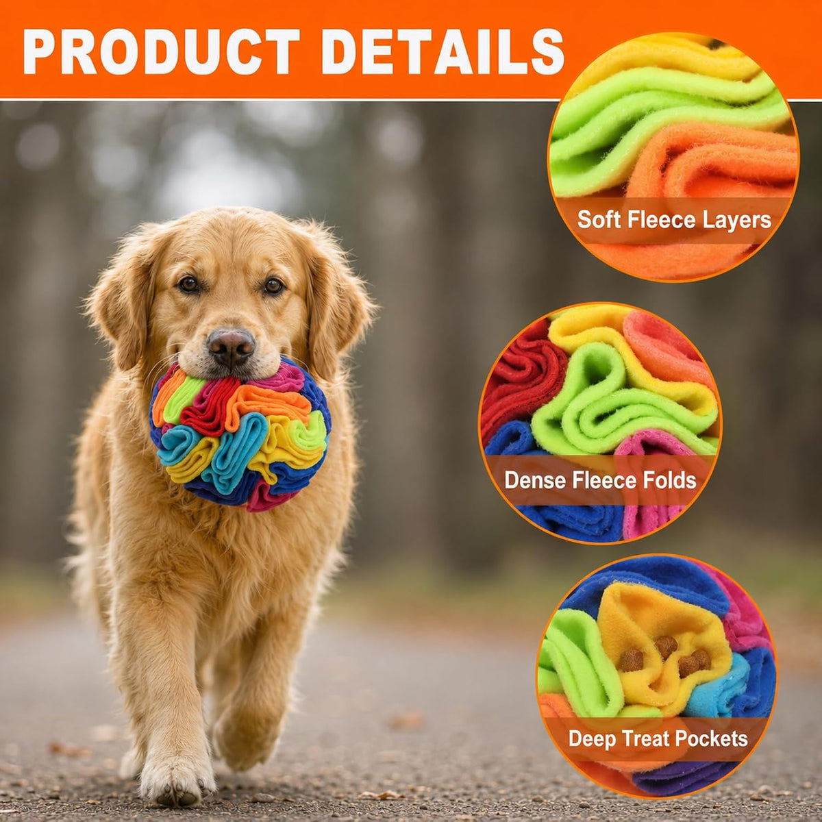 Snuffle Ball - Snuffle Ball for Small Dogs, Interactive Dog Toys to Keep Them Busy, Puppy Dog Puzzle Toy, Machine Washable