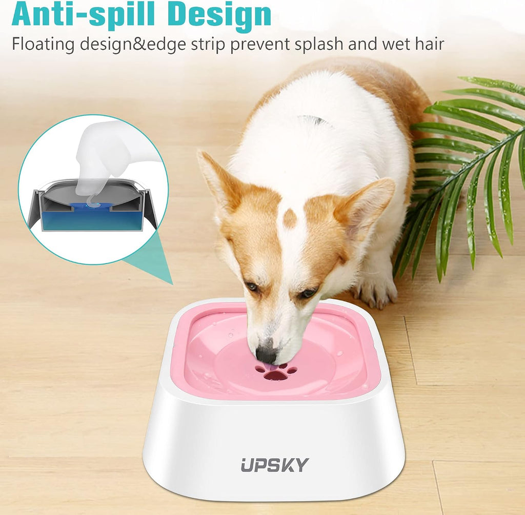 UPSKY 35oz No-Spill Pet Water Bowl, Slow Water Feeder for Dogs and Cats | Splash-Proof Bowls, Slow Drinking Pet Dish, Easy-Clean Dishwasher Safe, Portable For Travel 