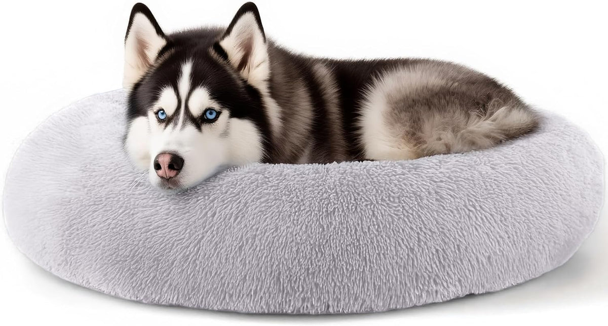 Extra Large Dog Beds, 36in Human Dog Anxiety Relief Comfort Bed(Light Grey)