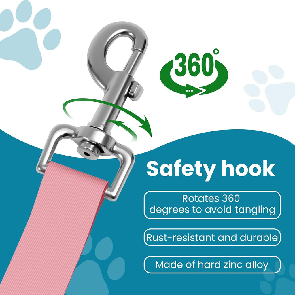 Adjustable pet cat and Dog car seat Belt The Lanyard is Flexible and Adjustable from 20 to 33 inches(Pink + Purple)