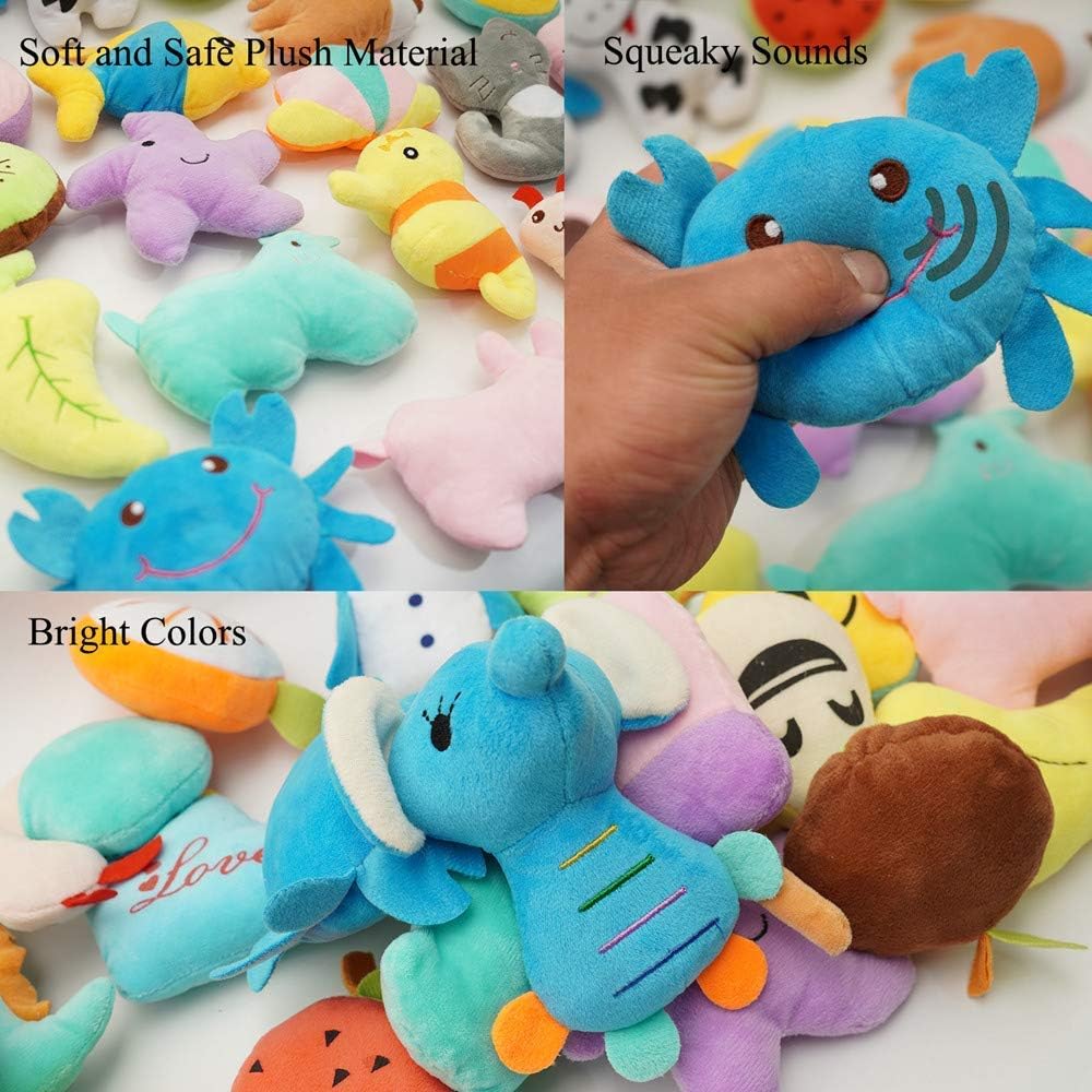 HDMOTU Pack of 26 Soft Small Medium Dog Squeaky Toys,Cute Puppy Favorite Comfortable Squeakers Toy,Multicolored for Puppy | Cute Puppy Favorite, Dog Comfortable Plus Chew Squeakers Toy, For Puppy