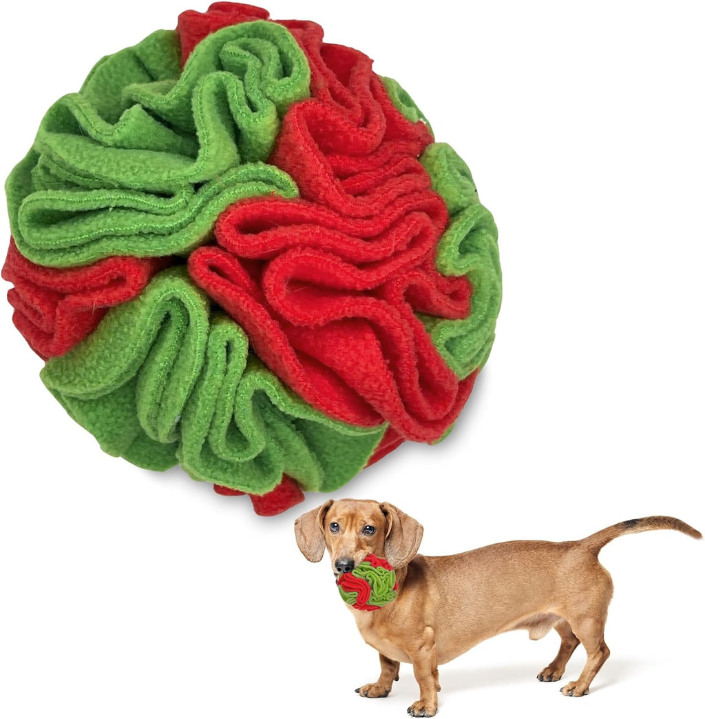 Glory To Dog Small Breed Snuffle Ball Foraging Dog Toy Christmas Green/Red