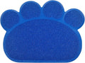 Paw-Shaped Cat Litter Box Mat,10 Colors Available,15.75x11.75 Inches (Admiral)