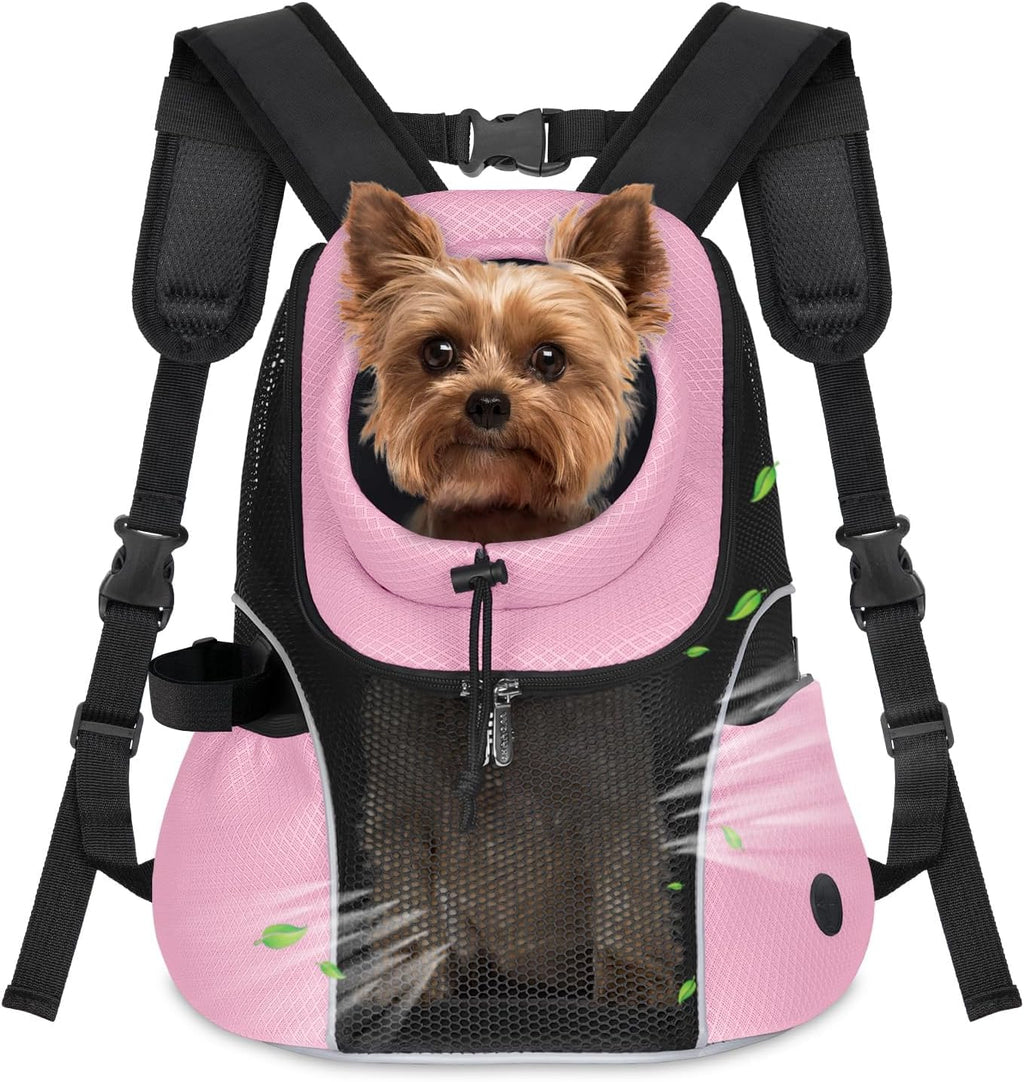 WOYYHO Pet Dog Carrier Backpack, Ventilated Mesh Small Dog Front Backpack