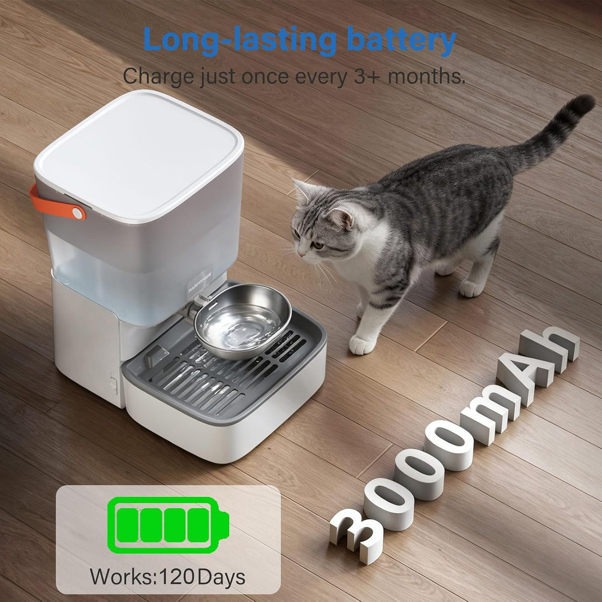 Pet Water Dispenser, 4.3L Wireless Auto Refill, No Pump, No Filter