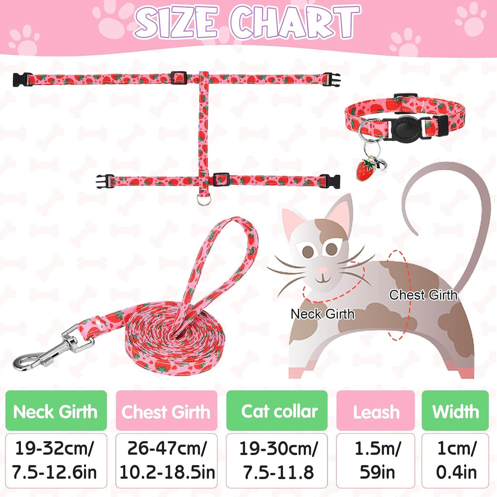 2 Pack Cat Harness and Leash Escape Proof Adjustable Cat Harness with Leash