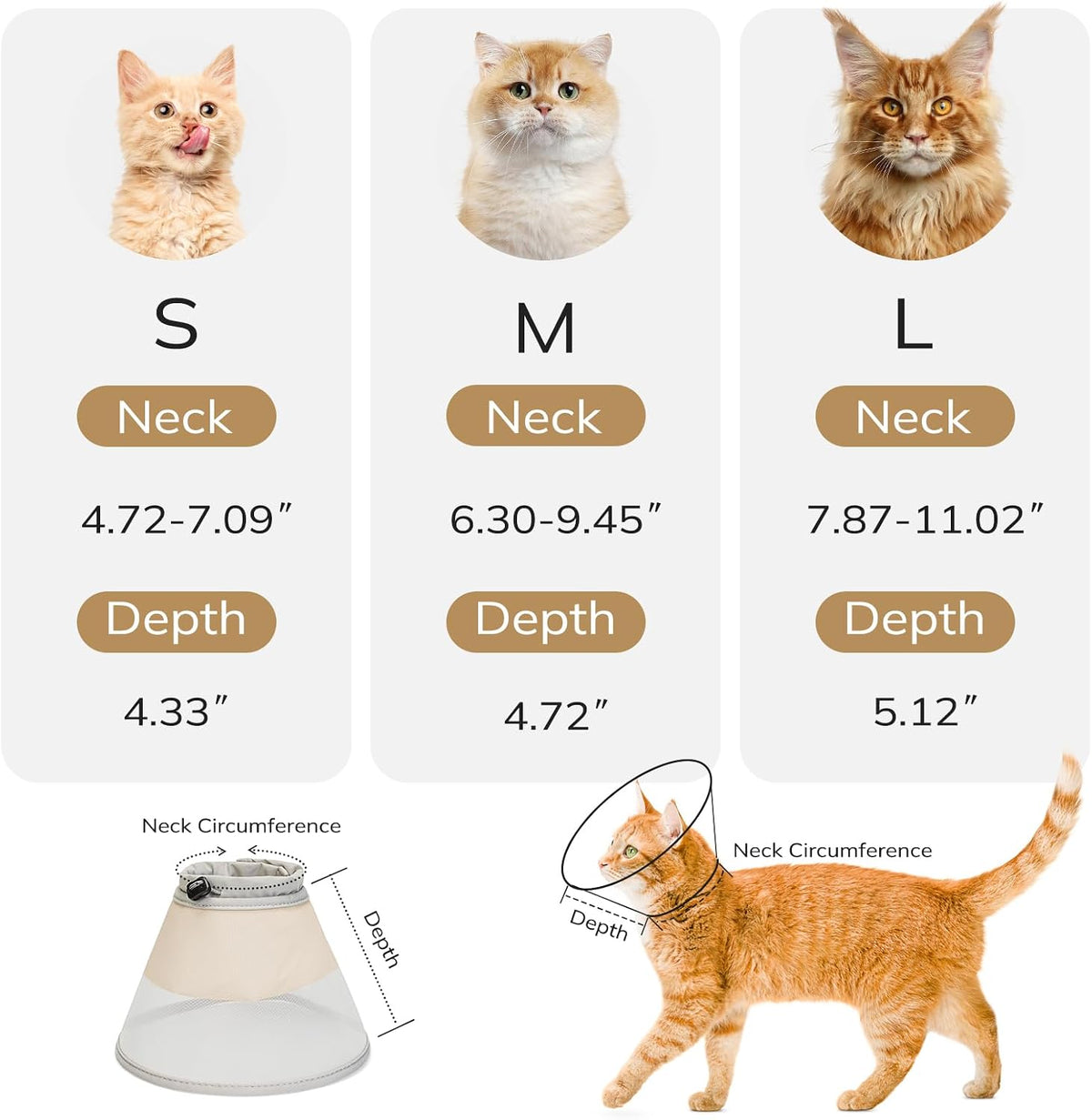 Supet Soft Cat Cone Collar Recovery to Stop Licking Breathable Mesh Surgery