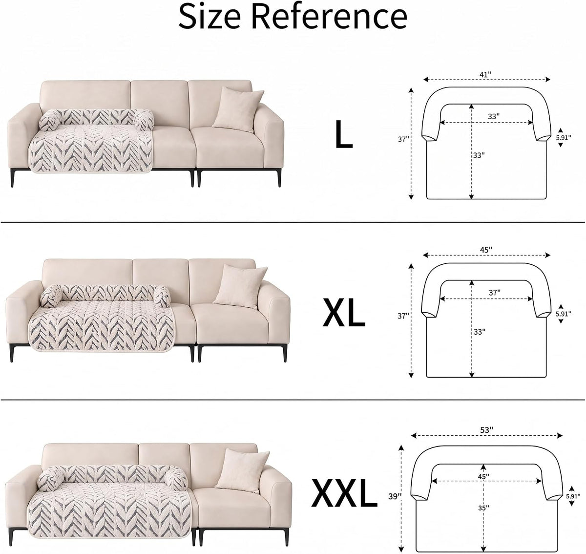 Calming Dog Couch Bed Mats with Neck and Head Support, Light Grey, L