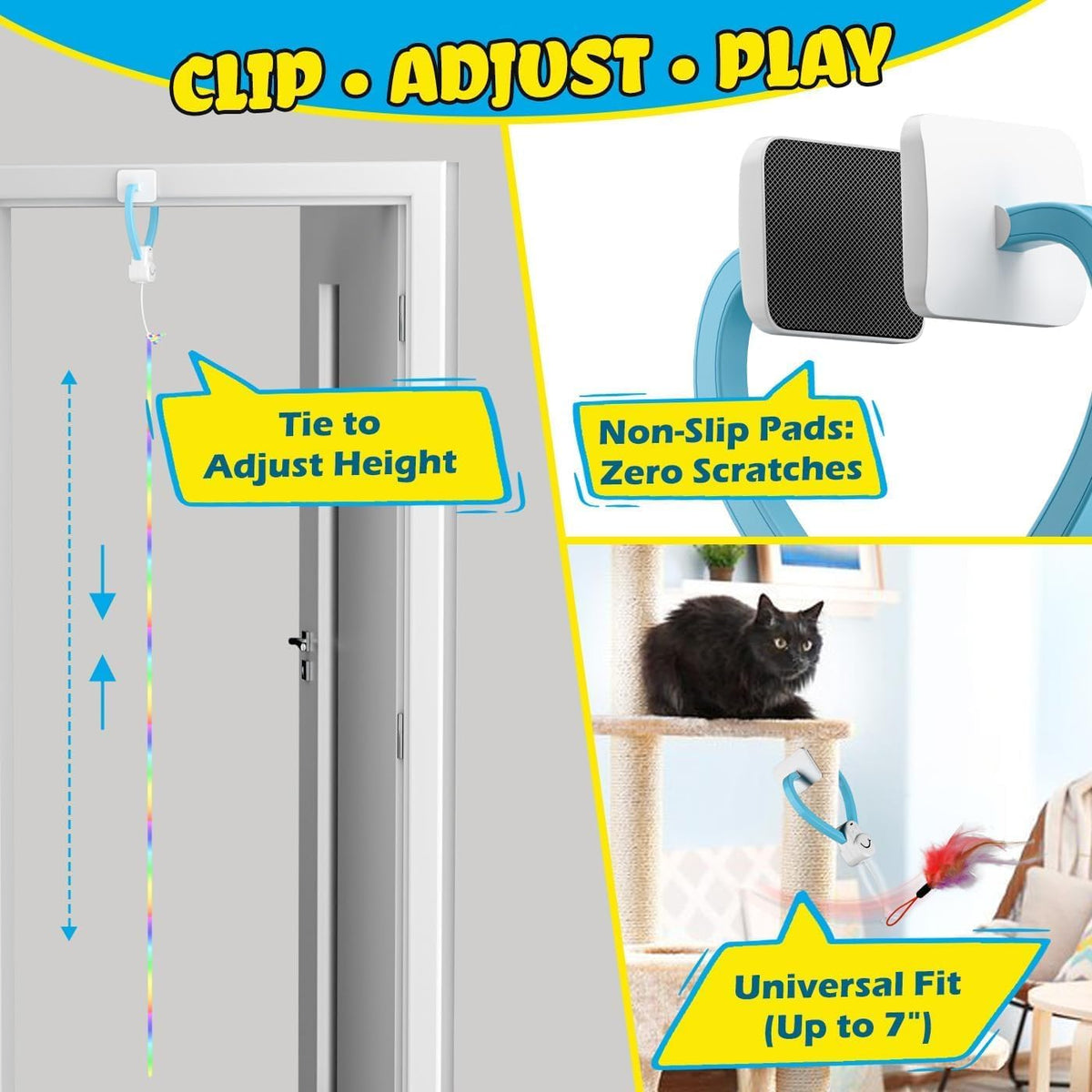 Interactive Automatic Cat Toy, 360° Rotating Feather Wand