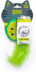Quirky Kitty Whisker Claw and Lime Catnip Crinkle Plush Cat Toy, Pack of 2