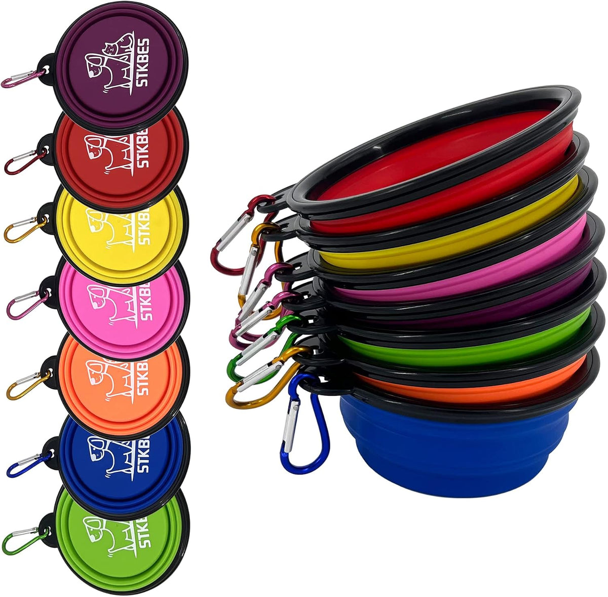 Collapsible Dog Bowl, 10 Pack, Portable, Safe, Reusable, Suitable for Indoor and Outdoor Activities