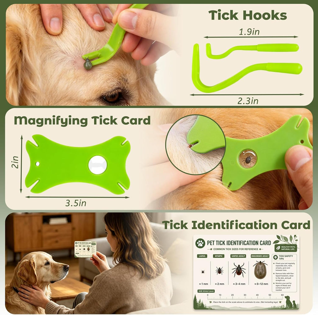 Tick Remover Tool Kit, 6-in-1 Professional Tick Removal for Dogs Cats Blue