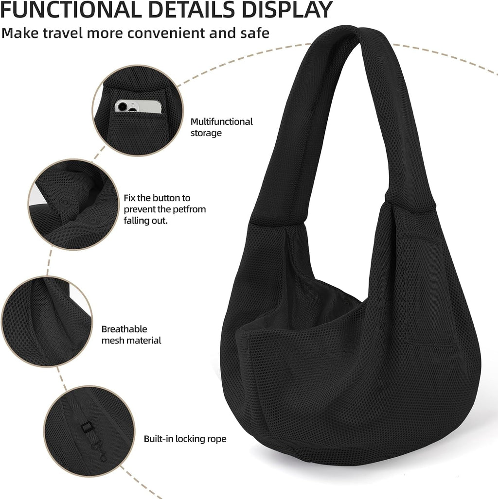Dog and Cats Carrier Sling, Breathable Puppy Small Pet Carrier with Pocke