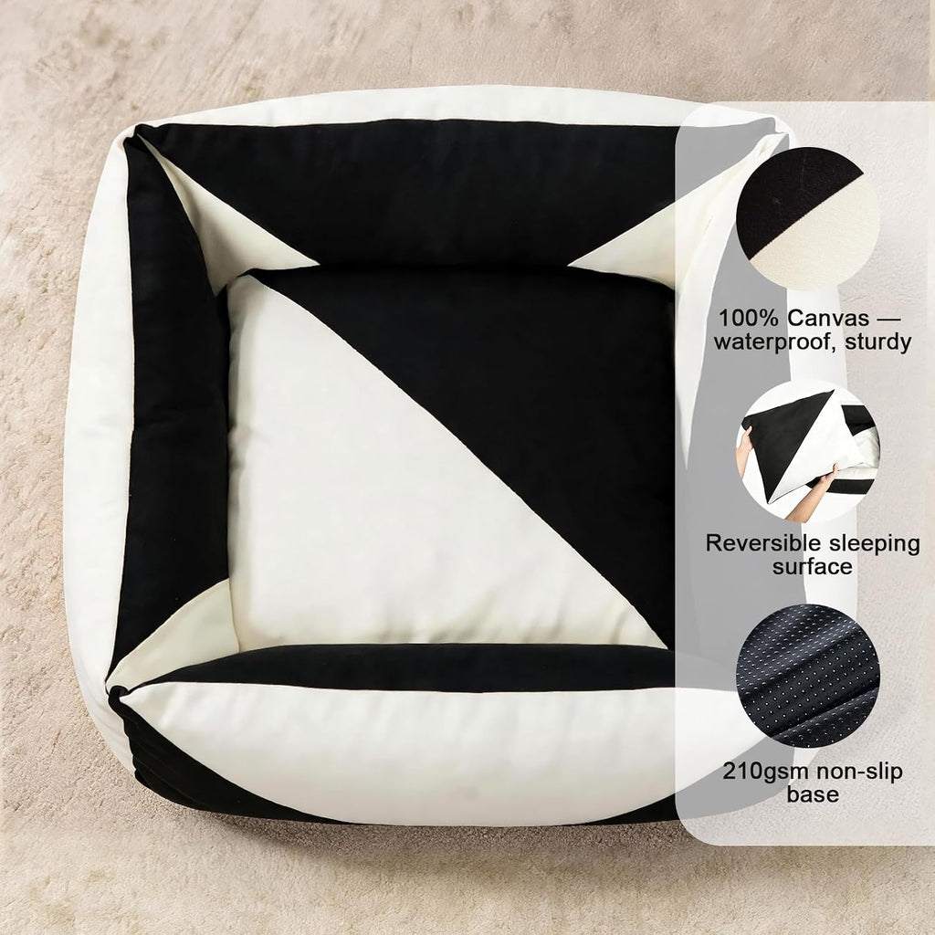Cotton Canvas Dog Bed (290gsm Thick) 30"x25"x10" Durable Waterproof