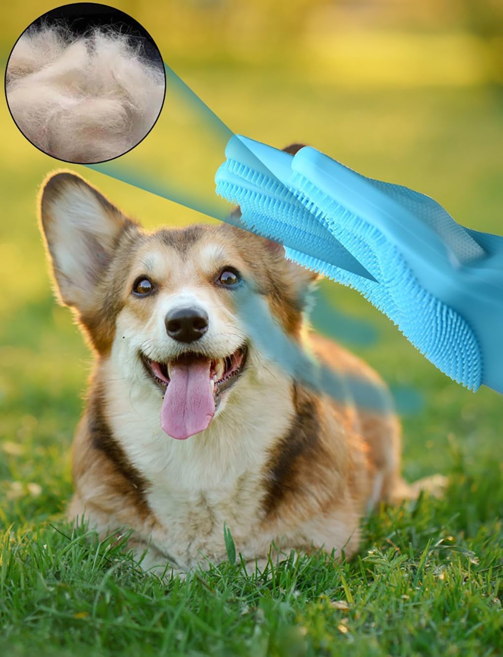 Pet Grooming Glove, Gentle Dog Bathing Shampoo Brush Massage Mitt, Deshedding for Dogs Cats Rabbits Horses 2-Pack (Gray)