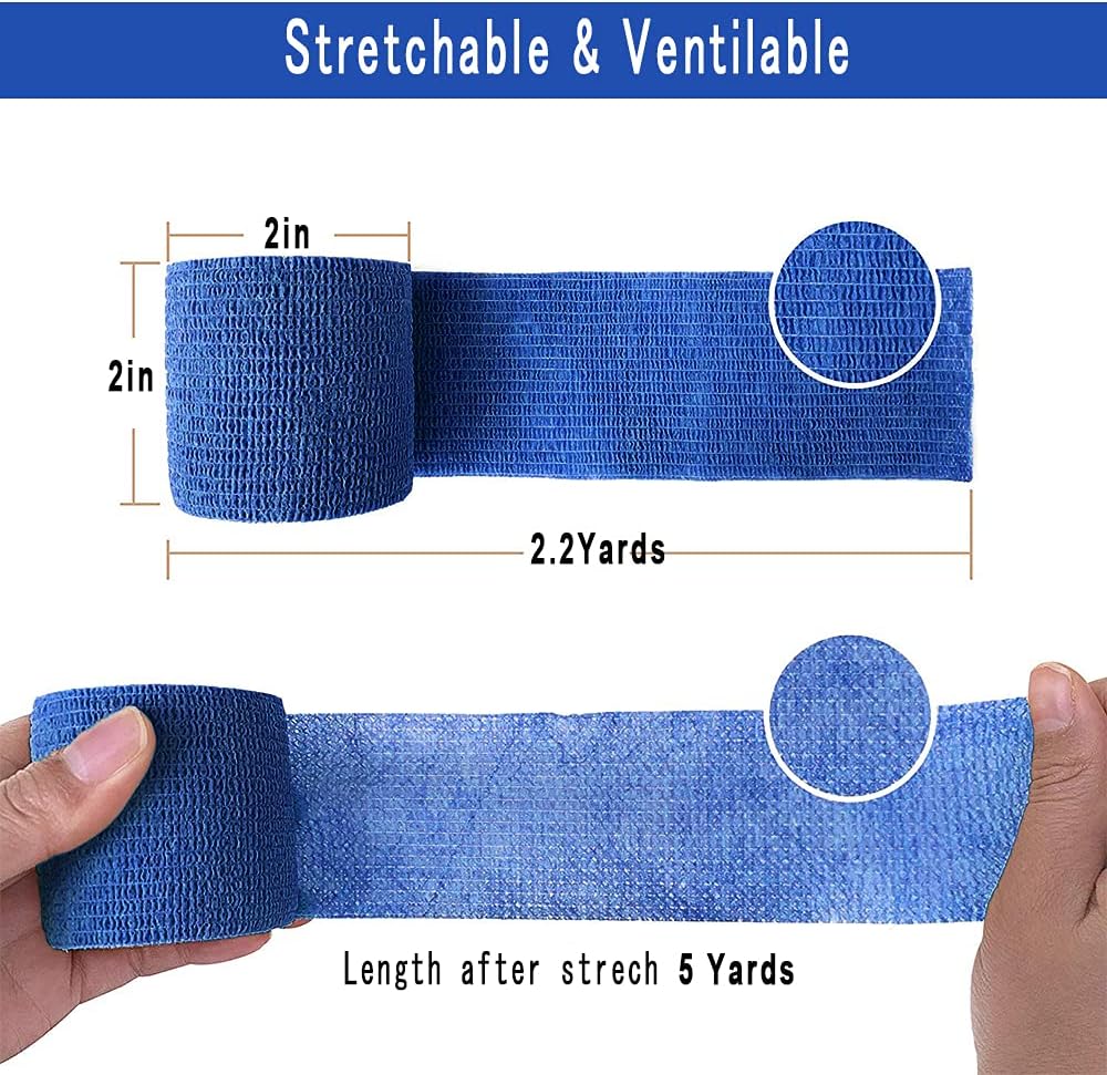 [6 Pack-2" x5Yards] MINGYUE Self Adhesive Bandage Wrap,Athletic Tape,Sports Tape,Wrist and Ankle Wrap Tape,Cohesive Bandage for Vet Tape(Multi-Color 01)