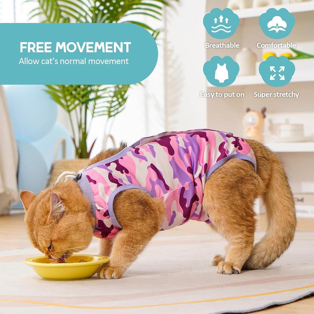 Avont Cat Recovery Suit - Kitten Onesie for Cats After Surgery