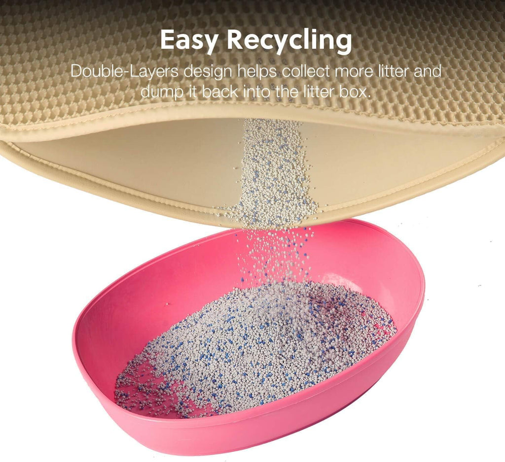 WePet Cat Litter Mat, Kitty Litter Trapping Mat, Honeycomb Double Layer Mats, No Phthalate, Urine Waterproof, Easy Clean, Scatter Control, Catcher Litter Tray Box Rug Carpet