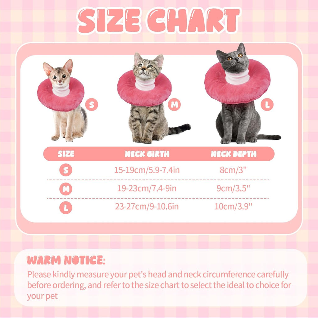 BRKURLEG Cat Recovery Collar, Soft Cat Cones, Pink, S