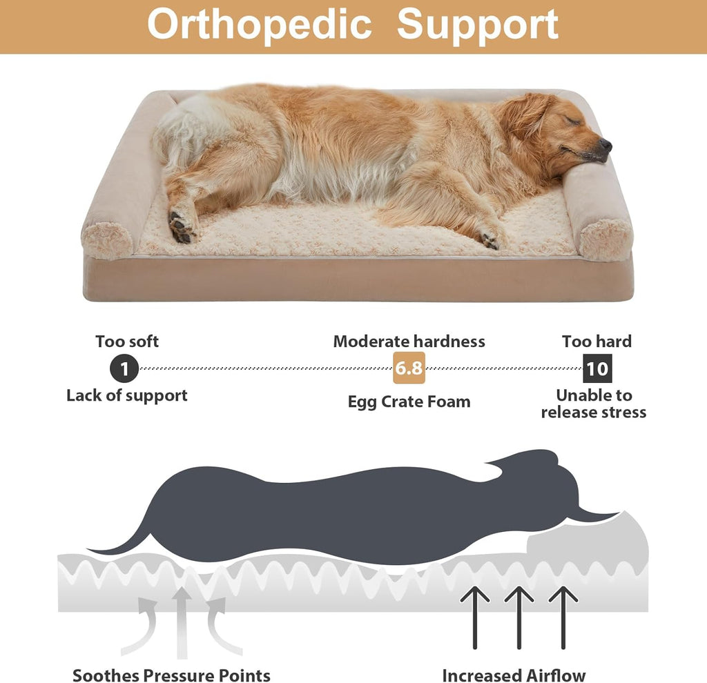 BFPETHOME Orthopedic Washable XXL Dog Bed for Senior Dog Cozy Sleep