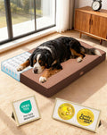 OhGeni Orthopedic Large Dog Bed, Reversible Memory Foam, 47 inch-XXL(Brown)