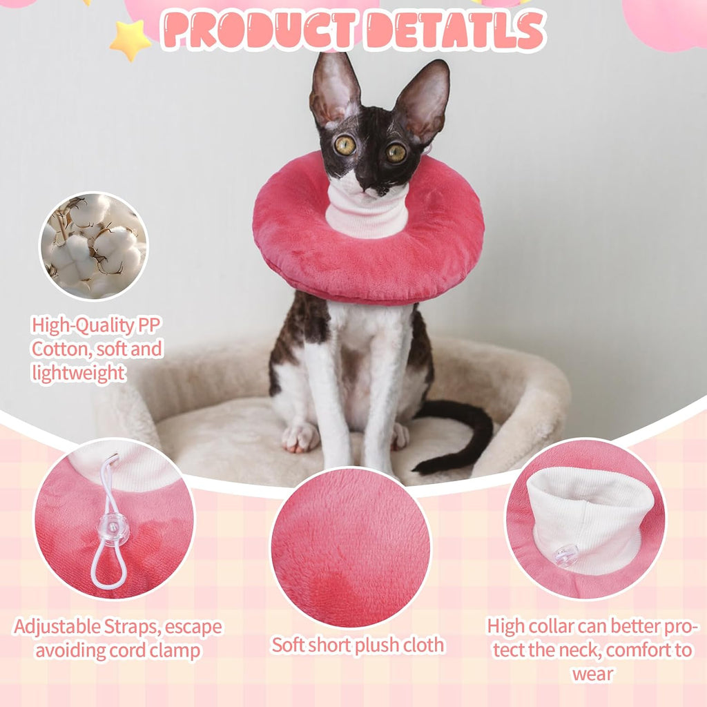 BRKURLEG Cat Recovery Collar, Soft Cat Cones, Pink, S
