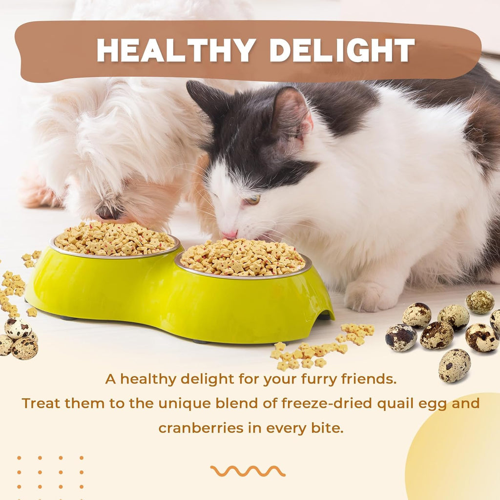 Freeze Dried Quail Egg Yolk & Cranberry Cube Cat & Dog Treats Biscuits