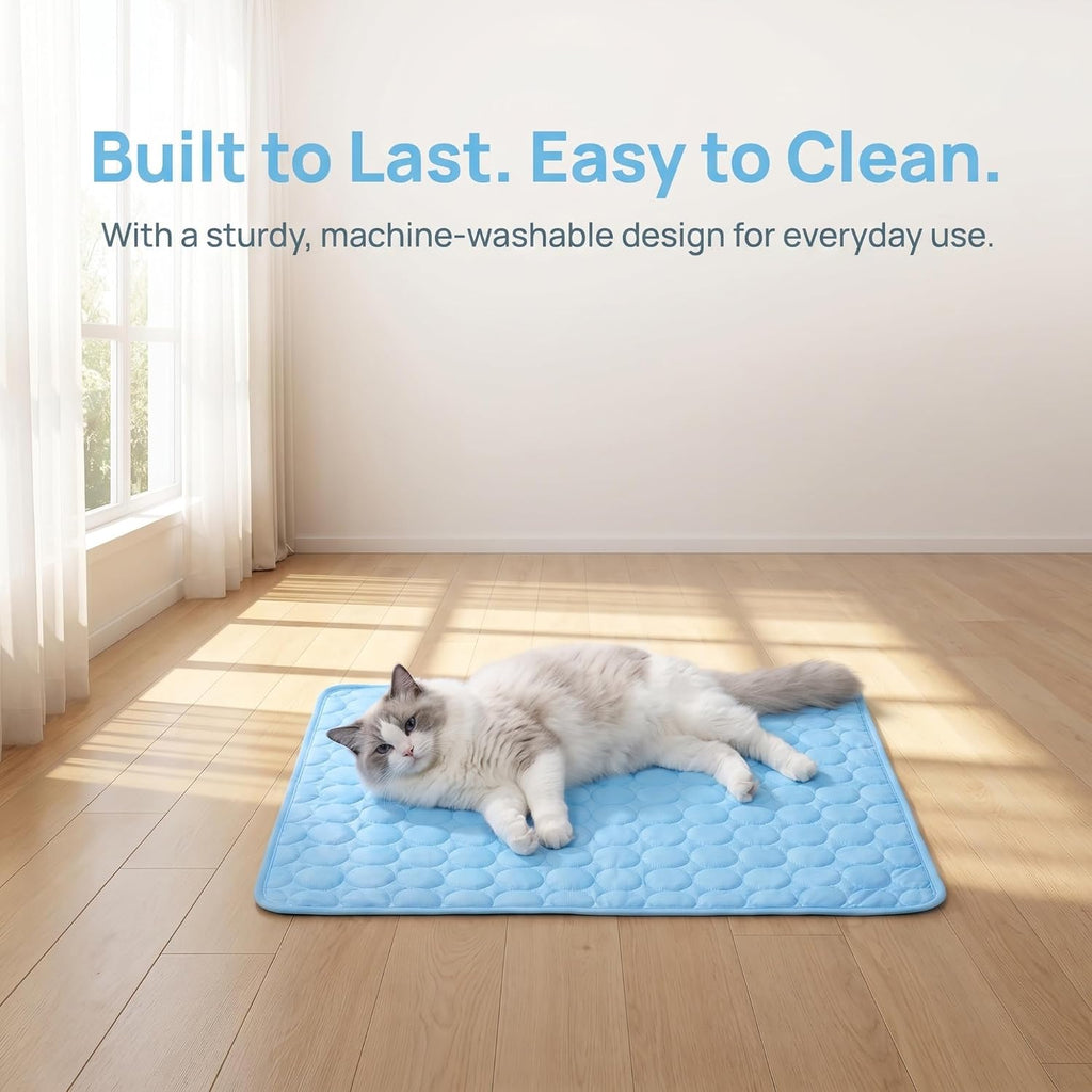 Pet Cooling Mat, ICY nap Dog mat, Portable Washable Ice Silk Cooling Pad for Dogs Cats, Breathable Foldable Mat for Large Small Dogs, Summer Cool Mat for Kennel Floor Car Sofa(Pink,Medium)