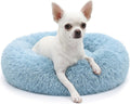 nononfish Fluffy Donut Dog Bed for Small Dogs,Cozy Plush Pet Bed