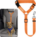 BWOGUE Dog Seat Belt for Car, Headrest Restraint Lead, Non-Elastic, Orange