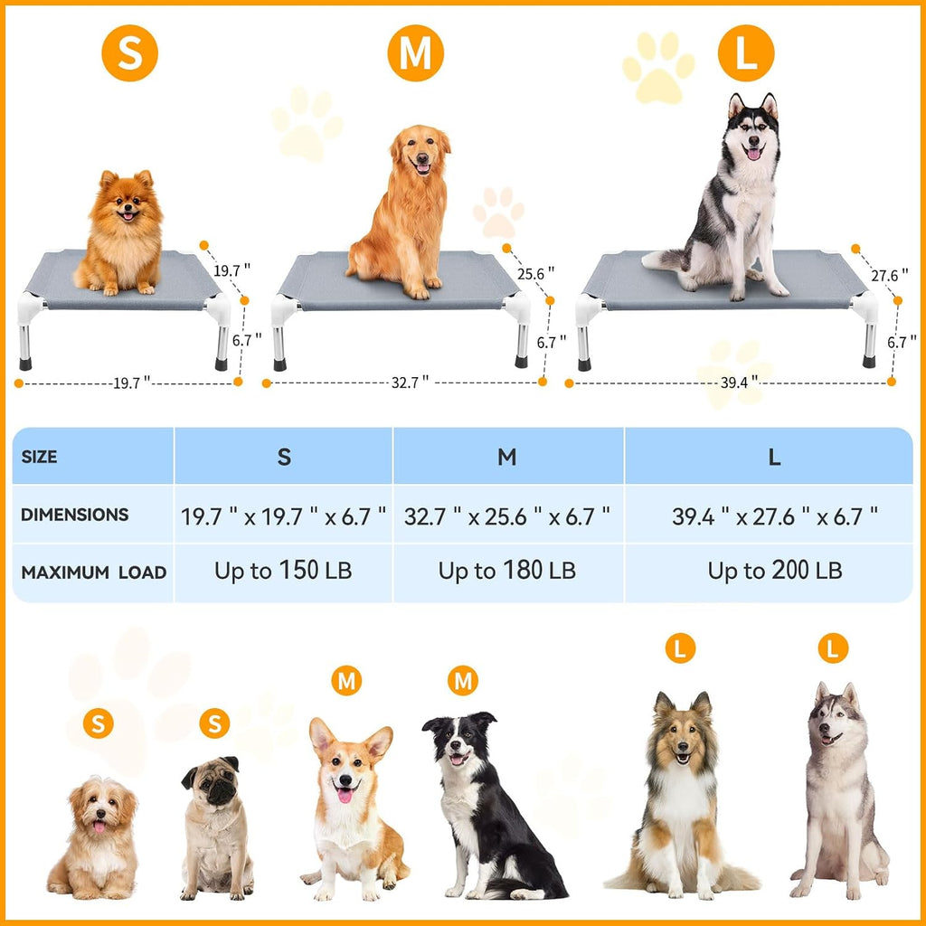 Elevated Dog Bed for Small Dogs, Dog Cooling mat Cot, Raised Dog Bed