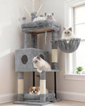 Heybly Cat Tree, 45.3" Cat Tower for Indoor Cats with Large Perch HCT202SW