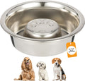 Neater Pet Brands Stainless Steel Slow Feed Dog Bowl for Fast Eating Medium Breed, Metal Slow Feeder Dog Bowl Fits in Medium Neater Feeder Deluxe, for Puppy or Dogs (19-40 lbs), 1 Cup Food Capacity 
