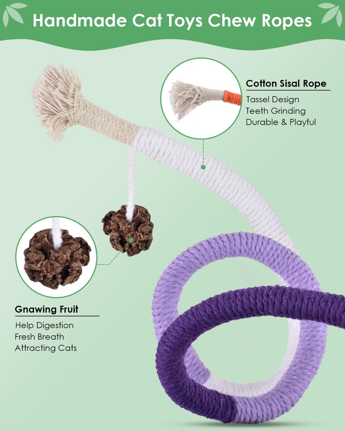 Bissap 20PCS Silvervine Chew Sticks, Catnip Chewing Toy for Cat Kitten