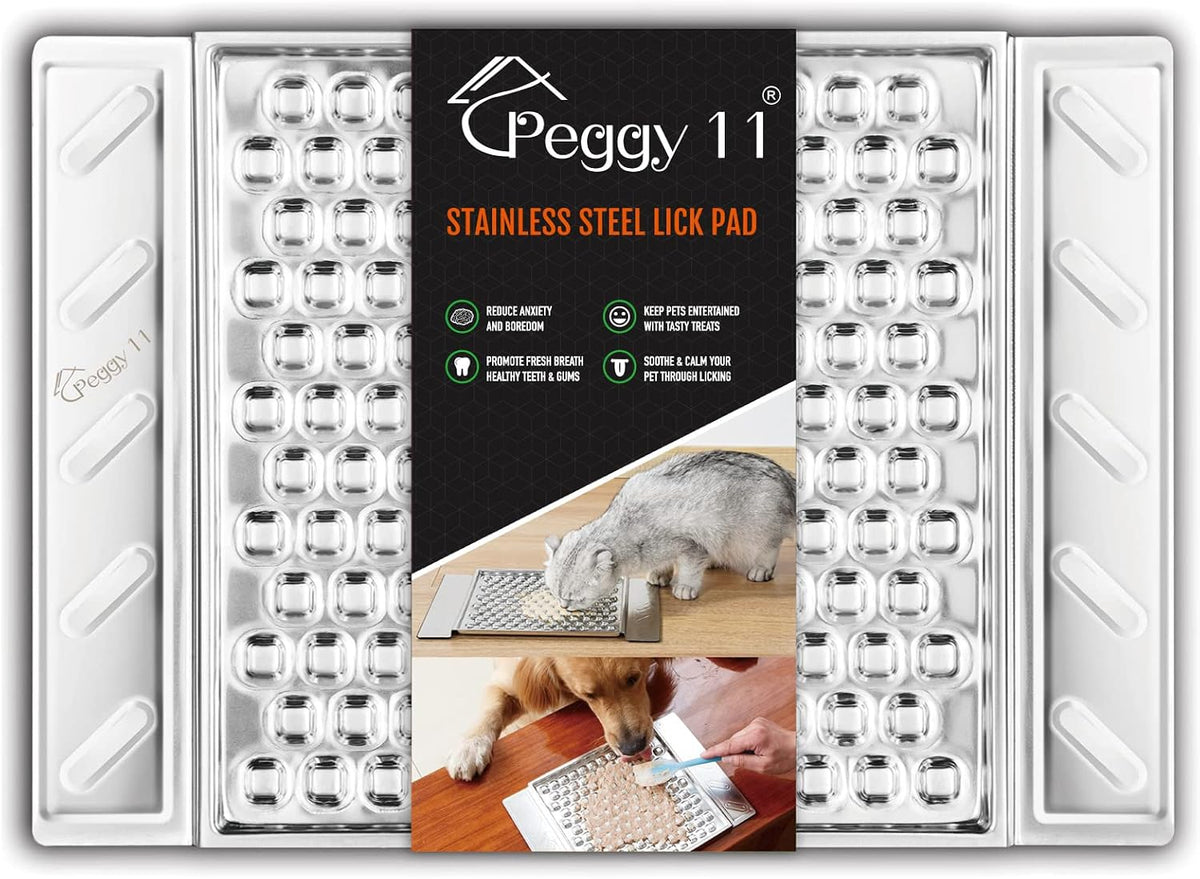 PEGGY11 304 Stainless Steel Lick Mat for Dogs & Cats, 1 Pack