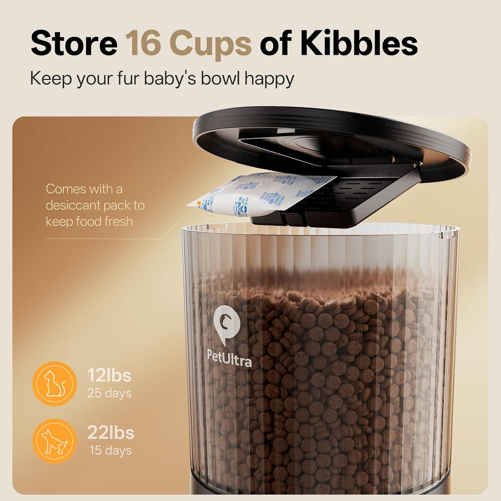PETULTRA Automatic Cat Feeder 5Ghz WiFi APP Control Cat Food Dispenser