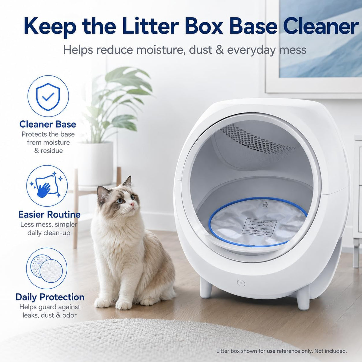 Replacement Pad for PARUUNTYS & KITPLUS Self Cleaning Litter Box, Waterproof Reusable Automatic Litter Box Liner, Scratch Resistant PP Protective Mat, Easy Clean Cat Litter Pad, 1 Pack