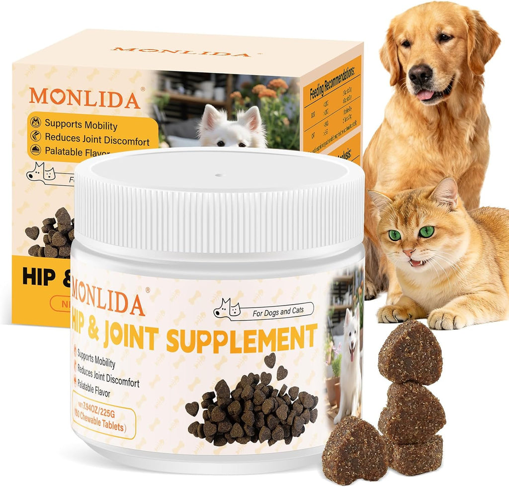 Hip & Joint Health Supplement for Dogs and Cats（150 Chews）,Contains Glucosamine, Plus Chondroitin and MSM, Supports Healthy Joints, for All Breeds and Sizes