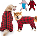 Dog Recovery Suit Full-Zipper After Post-Surgery Large Medium Dogs, Dog Bodysuit for Prevent Licking& Chewing Wounds Onesies Cone Alternative (Red, 2X-Large)