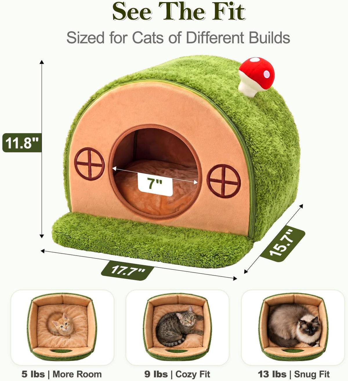 Cat House for Indoor Cats - Tree Hole Cat Bed Cave Hideaway