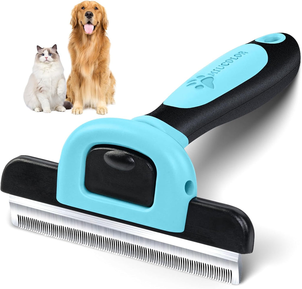 MIU COLOR Pet Grooming Brush, Deshedding Tool for Dogs & Cats, Blue | Effectively Reduces Shedding by up to 95%,Safe and Comfortable for Short Medium and Long Pet Hair 