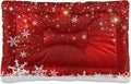 Blueangle Christmas Snowflakes Pet Bed Soft Crate Mat,Washable Dog Crate Bed Cushion Anti-Slip,Pet Mattress for Small Medium Dogs and Cats Kennel Pad, 36x24inch