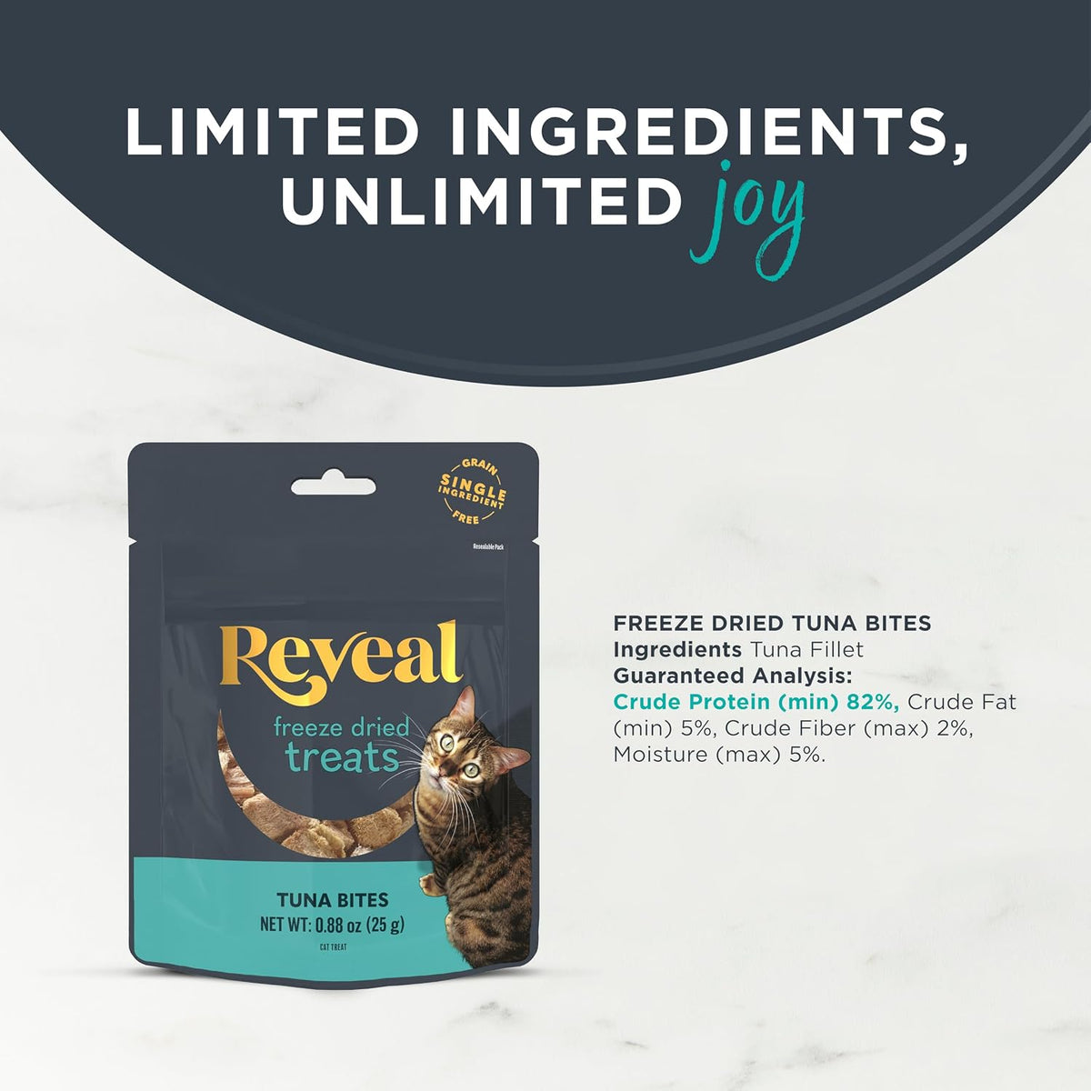 Reveal Tuna Freeze-Dried Cat Treats 8-Pack 0.88 oz Bags