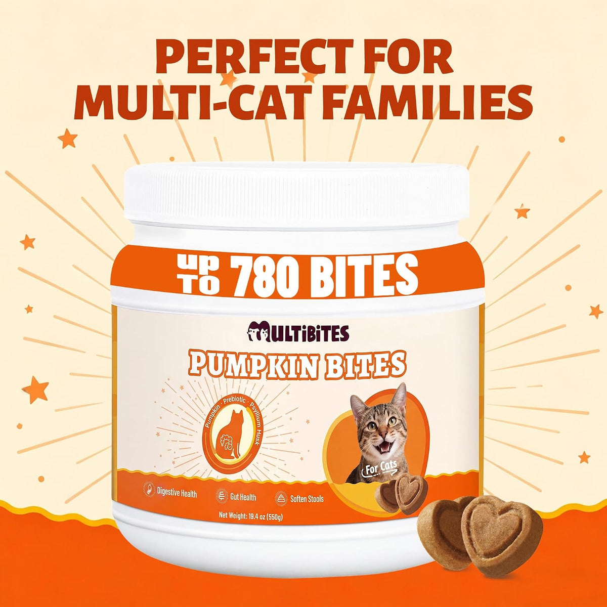 19.4oz Pumpkin Cat Treats for Digestive Health