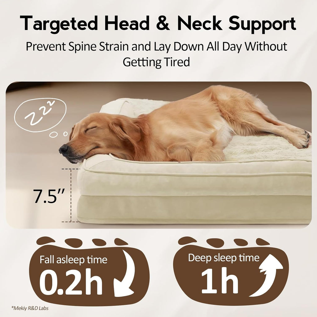 MEKIY Orthopedic Waterproof Dog Bed with Sides for Extra Large Sizes Dogs
