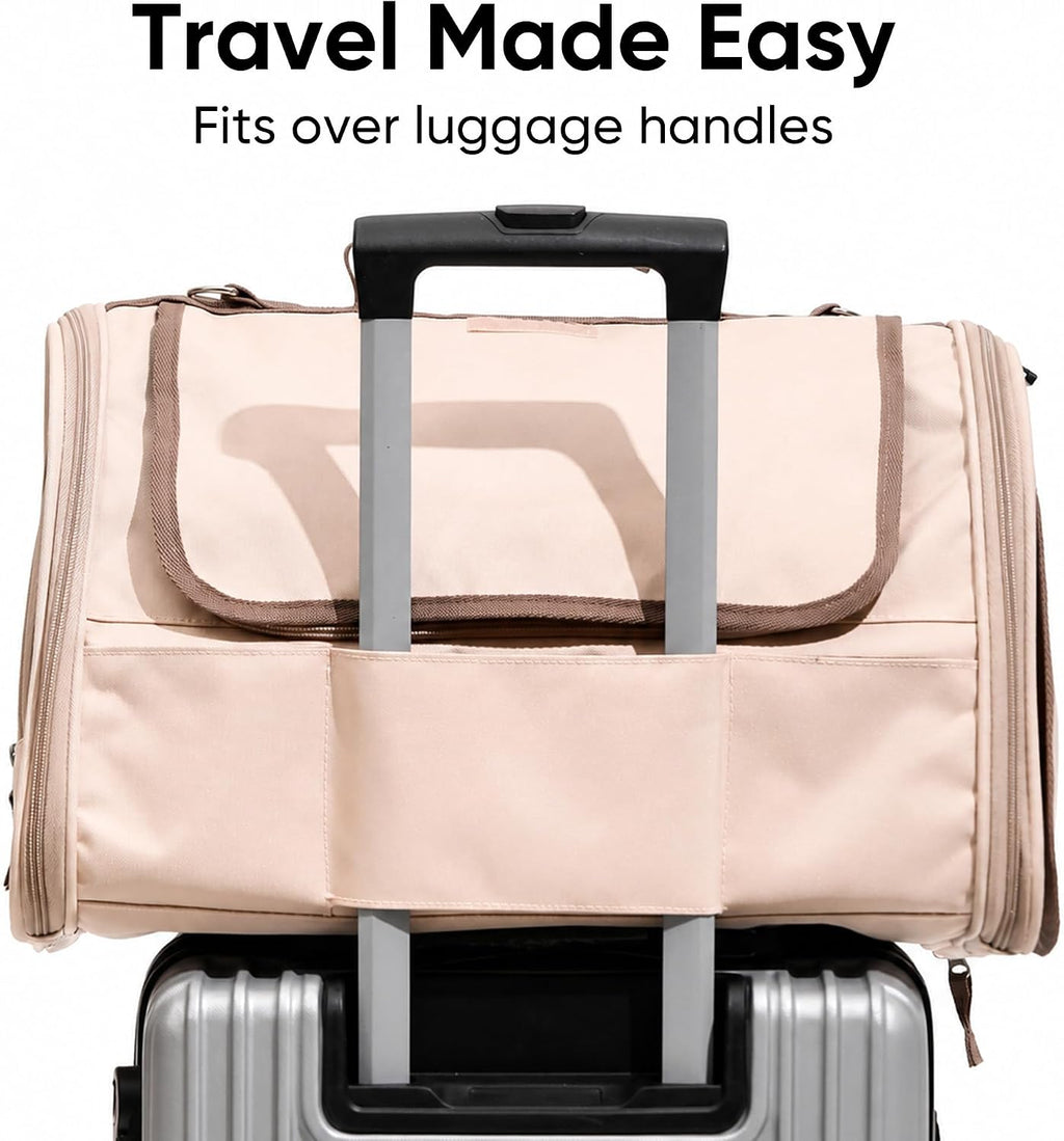 FUKUMARU Cat Carrier, Airline Approved Dog Carrier with Rollable Cover