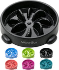 WinTour Slow Feeder Dog Bowls for Small Medium Pets, Round PP Dish, 1 Pack