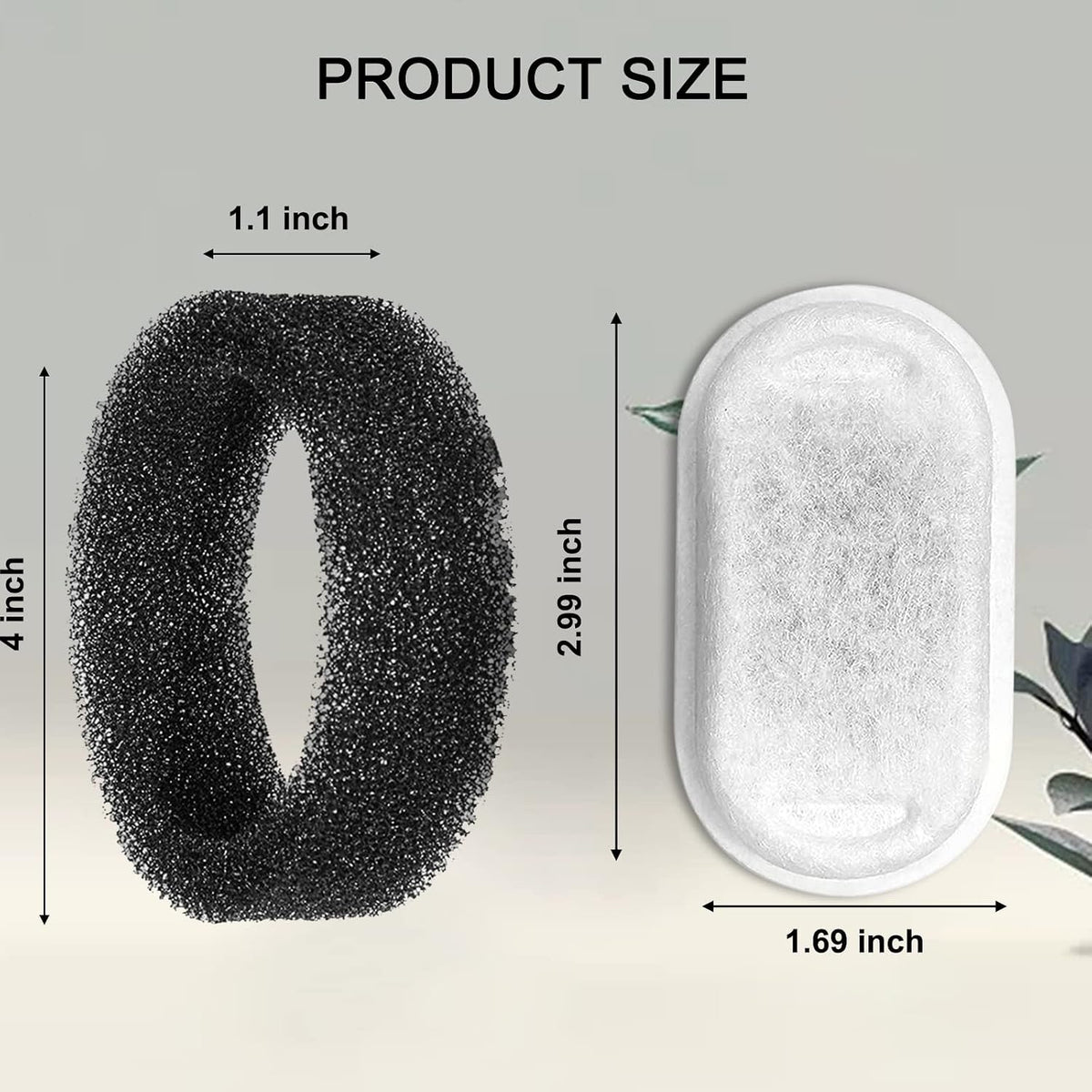 Cat Water Fountain Filters for 108/3.2L& 67oz/2L Stainless Steel Pet Water Dispenser,16 Cat Fountain Filter Replacement with 16 Sponges (16 Filters&16 Sponges)