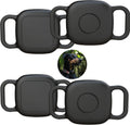 Waterproof Dog Collar Holder Case for Tile Mate 2024/2022 Tracker,2 Pack Anti Scratch Soft Silicone Case for cat pet Necklace,Protective Cover Accessories for Tile Tracker,Black/Black/Black/Black