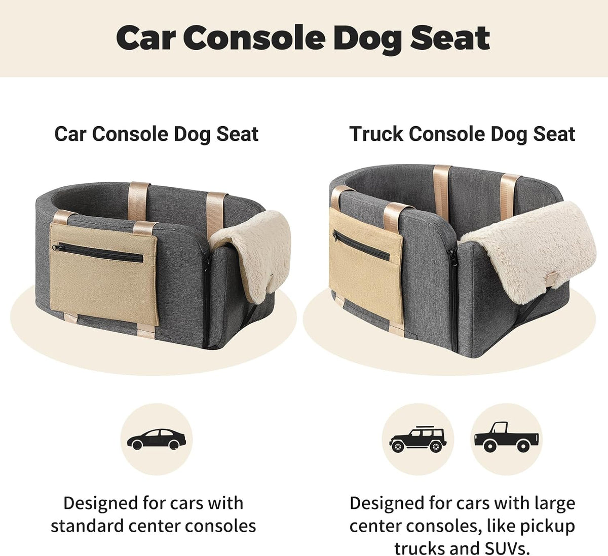 Center Console Dog Car Seat,Booster Car Seat for Puppy to 11lbs
